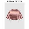 UR Women's Casual Striped Drawstring Cropped T-Shirt