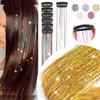 Synthetic 12 Pcs Colored Silk Hair Extensions for Women Clip-in Style Hair Extensions for Women Suitable for Holiday Events
