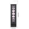 Moon Cycles Pattern Wall Hanging Tapestry Art Handcraft Home Living Room Decoration Ornament(Black )