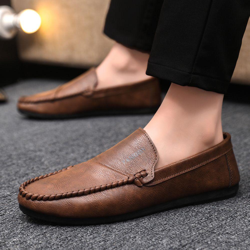 Mode Slipper Low-Top Nicht Britischer Stil Herren Freizeitschuh Bequemer Preis Social Sale In Aktion Größe 44 Gängige Herren Lederschuhe