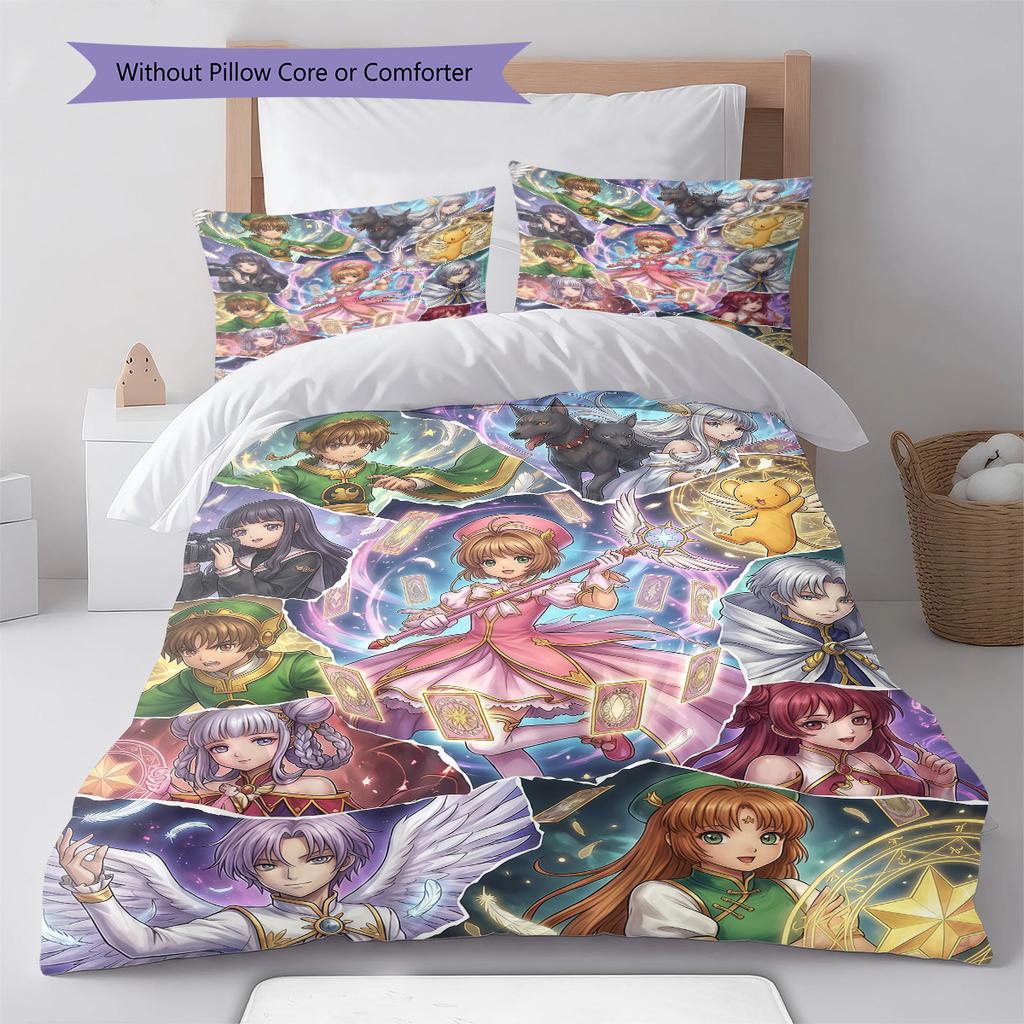 Cardcaptor Sakura Decorative Bedding Set Duvet Cover Pillowcase Soft Quilt Cover for Bedroom Home -QJY