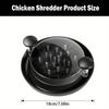 Upgraded Chicken Shredder with Transparent Cover Large Anti-Slip Rotating Tool for Beef Cabbage Vegetables