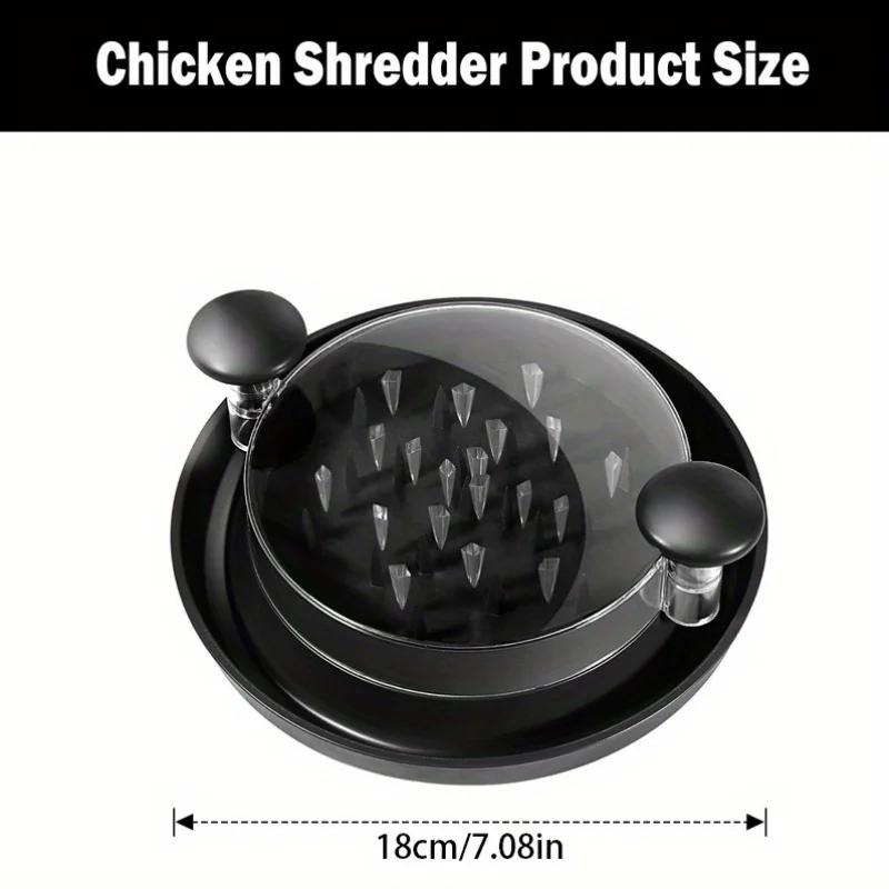 Upgraded Chicken Shredder with Transparent Cover Large Anti-Slip Rotating Tool for Beef Cabbage Vegetables