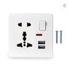 Universal Wall Socket With Led Light Switch 5 Hole Usb Wall Power Socket