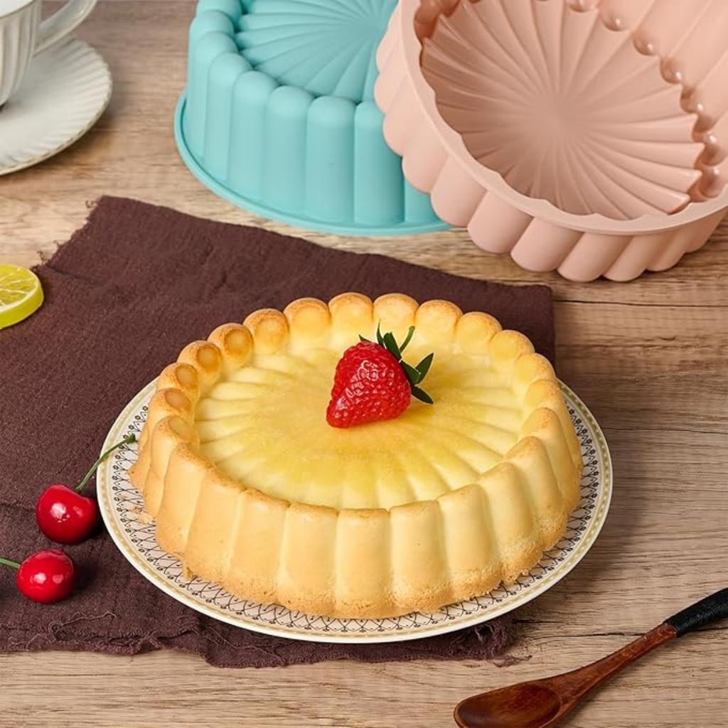 Silikon Charlotte Kuchenform, 8 Zoll Runde Kuchenform, Antihaft-Kuchenformen für Käsekuchen, Schokoladenkuchen, Regenbogenkuchen, Erdbeerkuchen