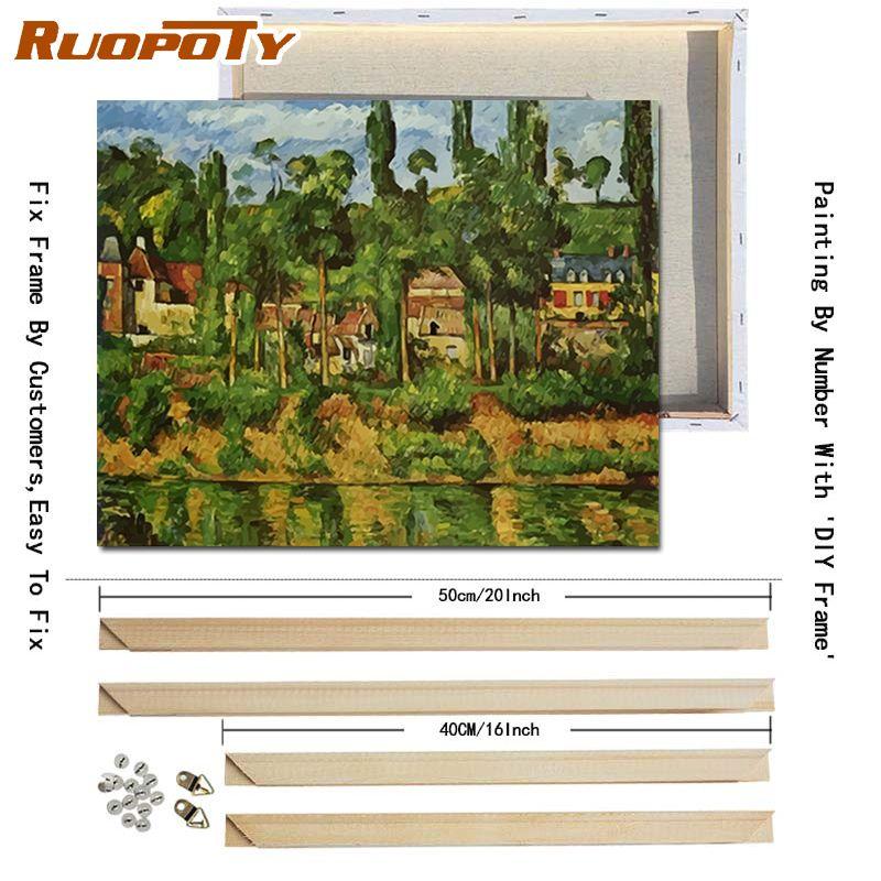 Ruopoty DIY Frame Painting By Numbers Mountain Oil Painting On Canvas Painting For Wall Decor Calligraphy Painting 40x50cm
