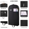 3D Transparent Non-Woven Garment Dust Cover Bag - Black Portable Suit Protector