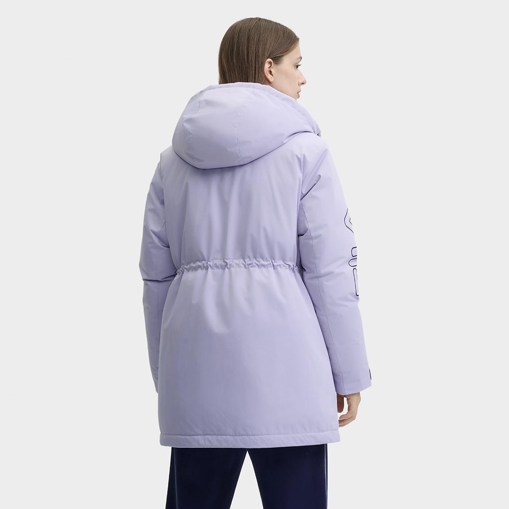 Fila Original Comfortable Mid-Length Hooded Down Jacket Women Outerwear Light-Purple F11W449909FPR