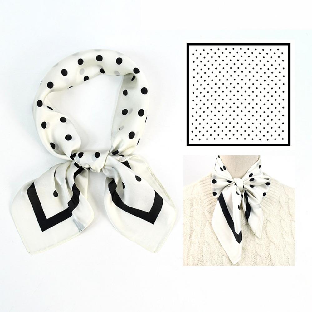 

Elegant Square Satin Scarf for Women, Multi-Purpose Hijab Headband Neckerchief Shawl Bandana білий