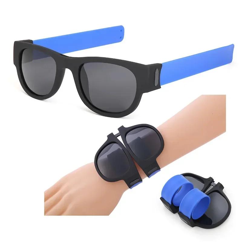 Pop Mirror Bracelet Glasses Folding Sunglasses Wrist Sunglasses Unisex Glasses Stylish Driving Sunglasses for Women Men