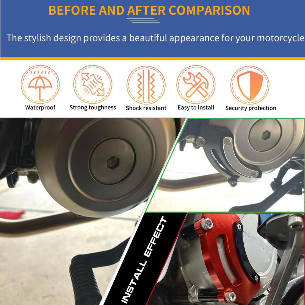 Midimttop Left Crankcase Guard, Engine Cover, Engine Guard, Engine Stator Crash Guard Cover Fits