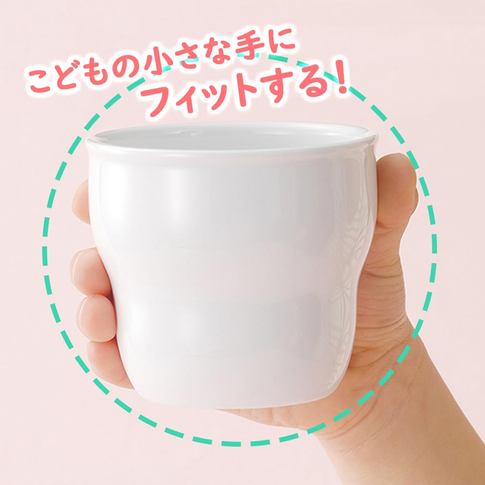 [Official] OGISO (Ogiso) - Used In Daycare Centers Reinforced Porcelain Cup with a Concave Design for Easy Grip, Perfect for Puddings and Jellies.