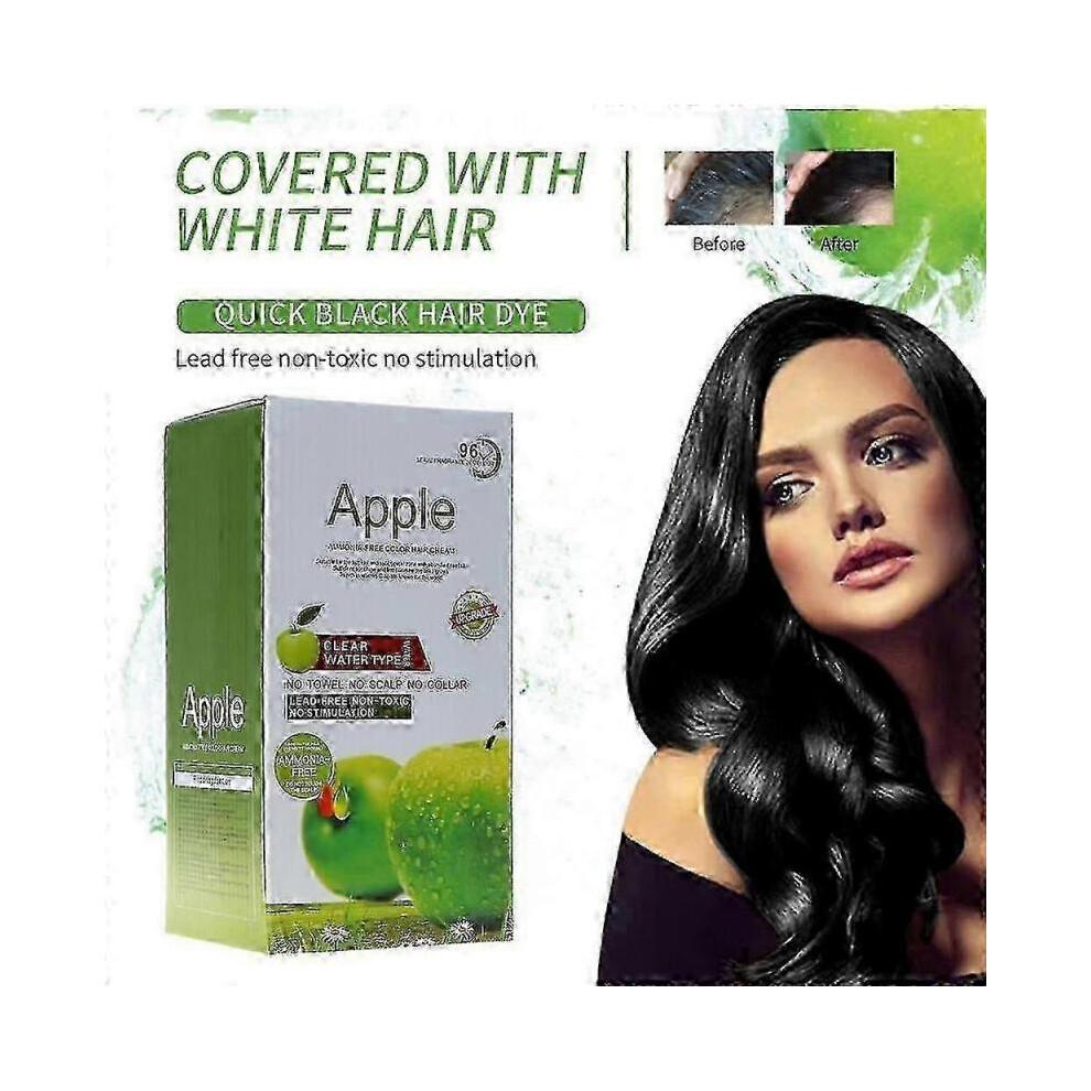 Crema Colorante Naturale per Capelli Tinta Nera Coloranti per Capelli Mela per Donne Uomini 2025