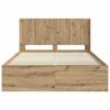 Bed Frame with Storage Space and Headboard Artisan Oak