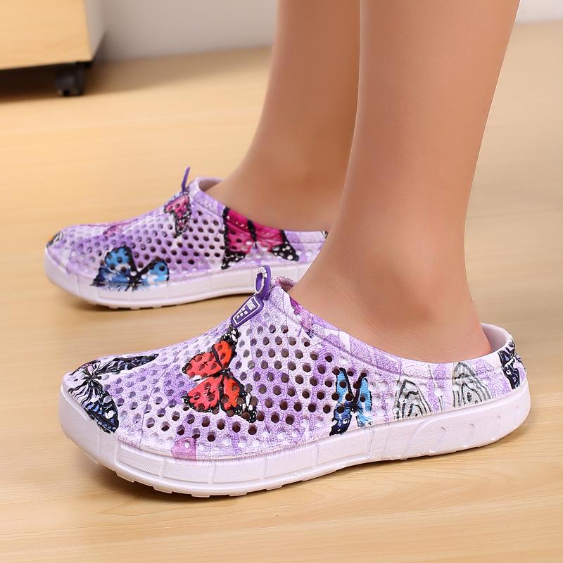 Men Womens Shoes Unisex Hollow Out Casual Couple Beach  Flip Flops Shoes 41 фиолетовый