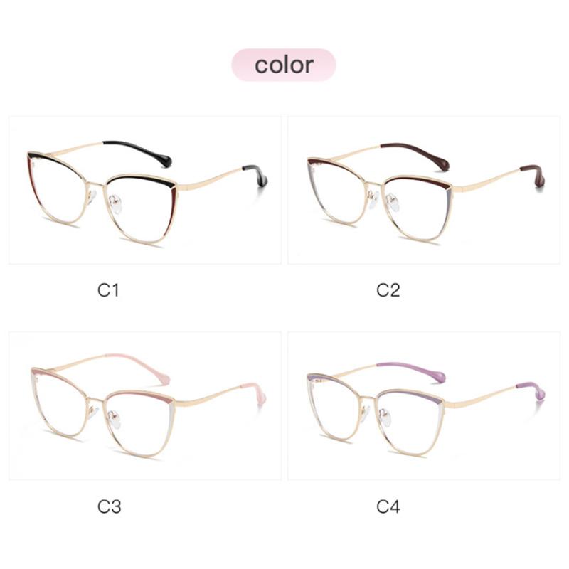Anti-blue Light Cat Eye Prescription Spectacle Women Myopia Lens Photochromic Eyeglasses Diopter 0 -0.5 -0.75 -1.0 -2.0 To -6.0