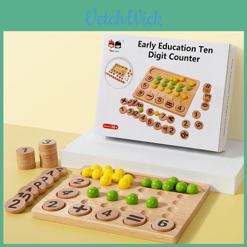 Childrens Wooden Math Manipulative With Tengrid Array For Handson Arithmetic And Cognitive Development