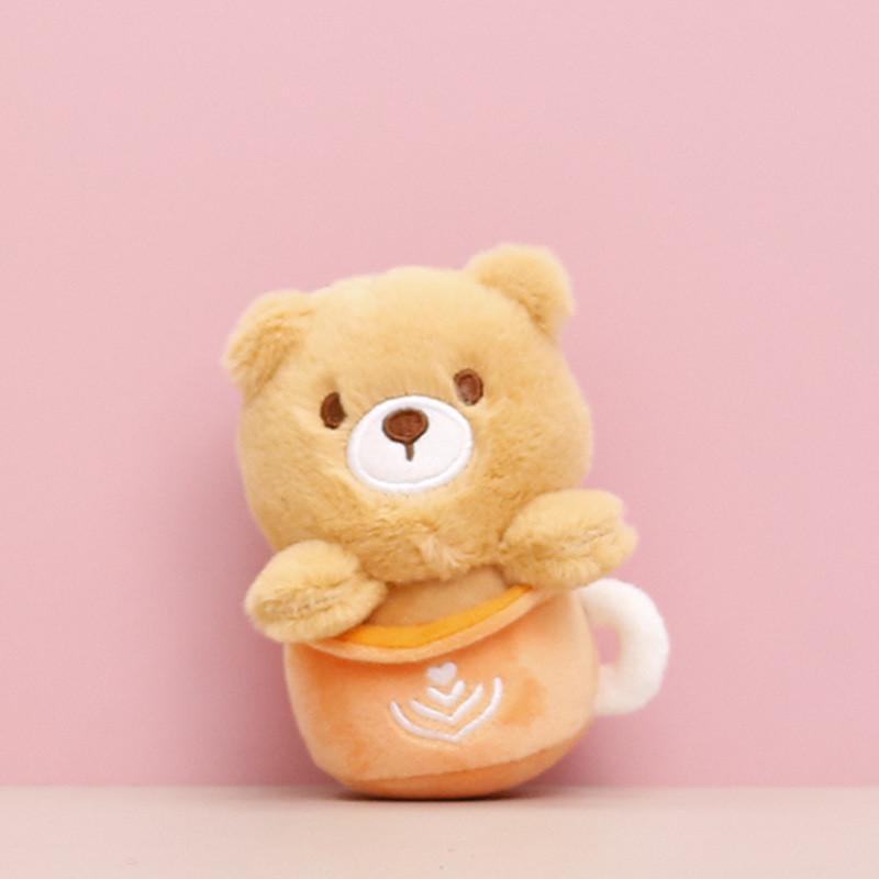 Cup Milk Tea Bear Plush Toy Animal Keychains Doll Cartoon Decorations Gifts