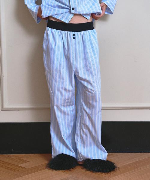 [VINAJ] Jenny Stripe Pajama Shirt (Baby Blue) [Shipped from Korea] 100% Authentic