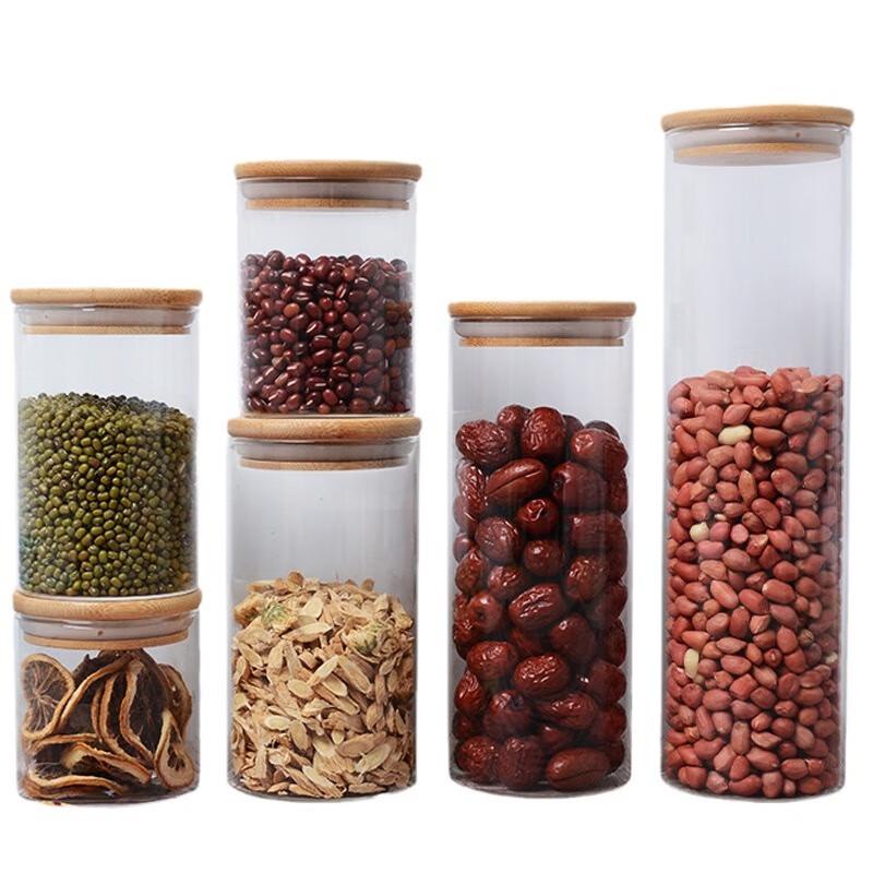 Glass Food and Tea Storage Jar with Bamboo Lid