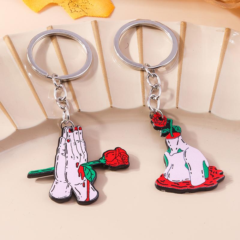 2 Pcs Skull Keychain Halloween Ghost Claws Key Ring Pendants for Men Women Handbag Decor Charms DIY  key Chain Jewelry Gifts