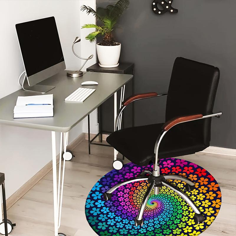 

1pc Office Carpet Chair Mats Rainbow Floral Mandala Perfect for Decorating Office Chairs, Living Rooms, Or Bedrooms.YDT125 80cm by 80cm