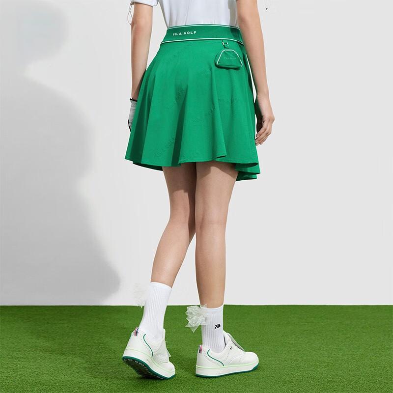 Fila Sports Lifestyle Series Solid Color Golf High-Waisted Woven A-Line Casual Skirt Women Skirts Cedar-Green A11W335309F-GN