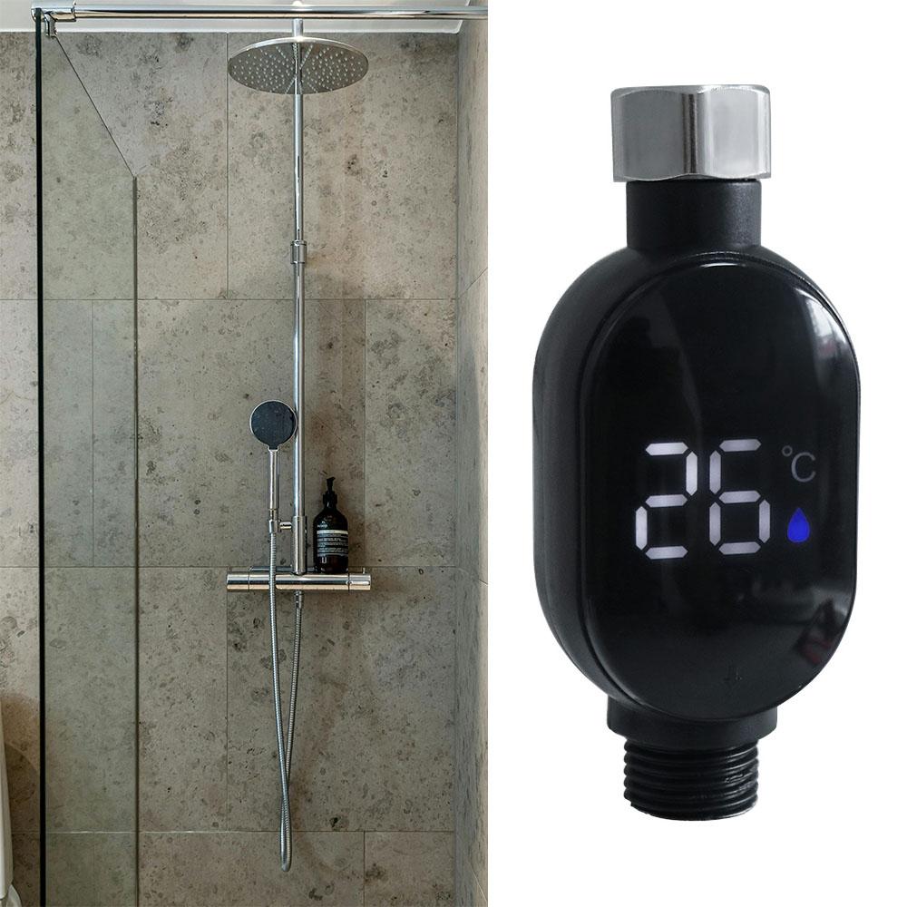 Waterproof LED Display Thermometer Stainless-Steel Shower Thermometer  Safe Bathing