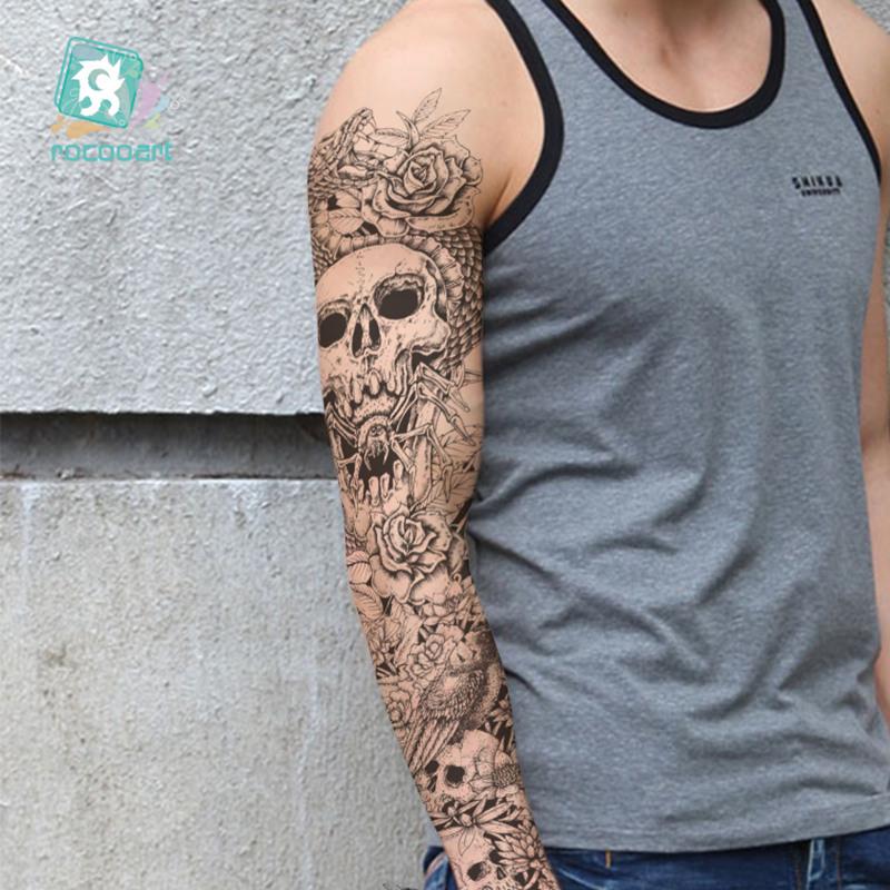 Waterproof Full Arm Tattoo Sticker - Trendy Floral Design