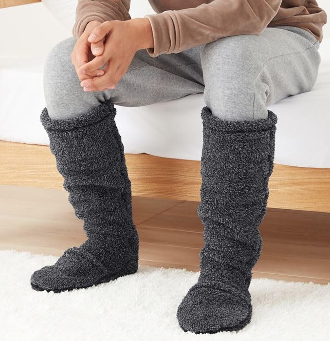 Gunze Warm Room Sleep Toe for Sleeping Sizes Socks, UCHI-COLLE Socks, Closure, Warmth, (Long Type), Black, 25-27