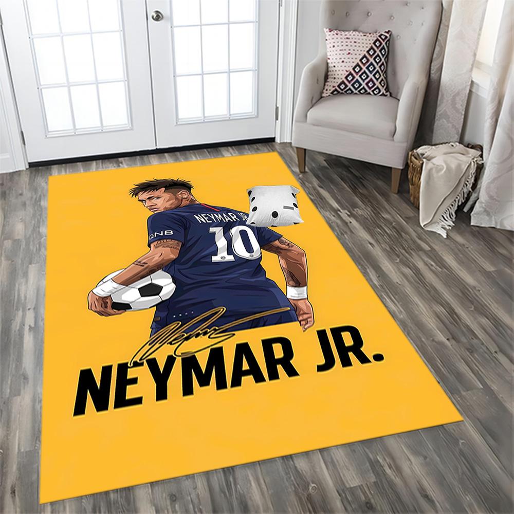 Brazilian Football Stars rug for living rooms, bedrooms, home décor, and as gifts.