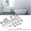 11PCS Bathroom Hardware Set 15.6 Inch 6.3 Inch Stainless Steel Towel Bar with Hooks Accessories for Bathroom Wall Mounted Silver