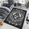 15 Sizes Cool Franc-maçonnerie Printed Carpet Indoor Floor Mats for Bedroom Living Room Kids Room, Office Large Decorative Rugs