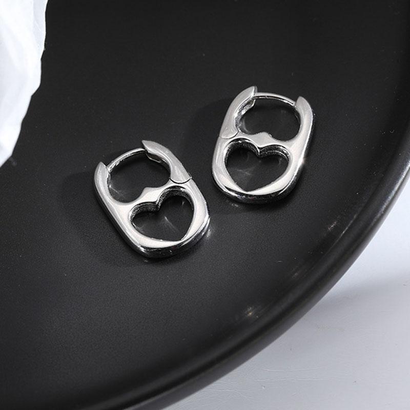 Color Hollow Double Heart Earrings For Women Korean Style Design Ear Buckle Korea Fashion Jewelry Accessories