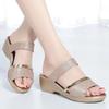 Soft Leather Sandals Soft Platform 2025 New Comfortable Cool Slippers Mother Summer Versatile Fashion Wedge Heel Women's Shoes Trend