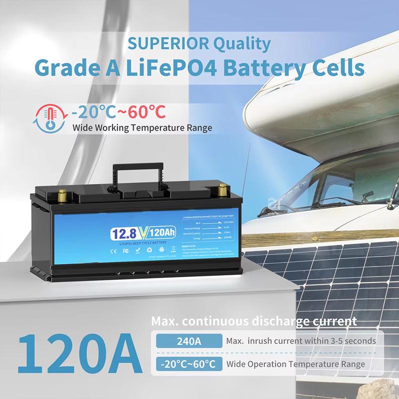 12V 100Ah Lithium Iron Phosphate Battery for Industrial AGV, RV, Sightseeing Car, Photovoltaic Energy Storage