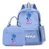 4Pcs/set Anime K-Pop Demon Hunters Printed Backpack with Handbag Pencil Case for Teenager Student Boy Girl Schoolbag Bookbag Large Capacity Travel Bag