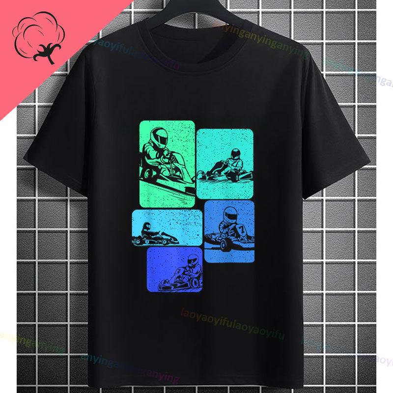 Go Kart Racing Karting Driver Enthusiast Carting Retro Graphic Tshirt Fashion Casual Wear Shortsleev Oneck 100 Cotton Tshirt