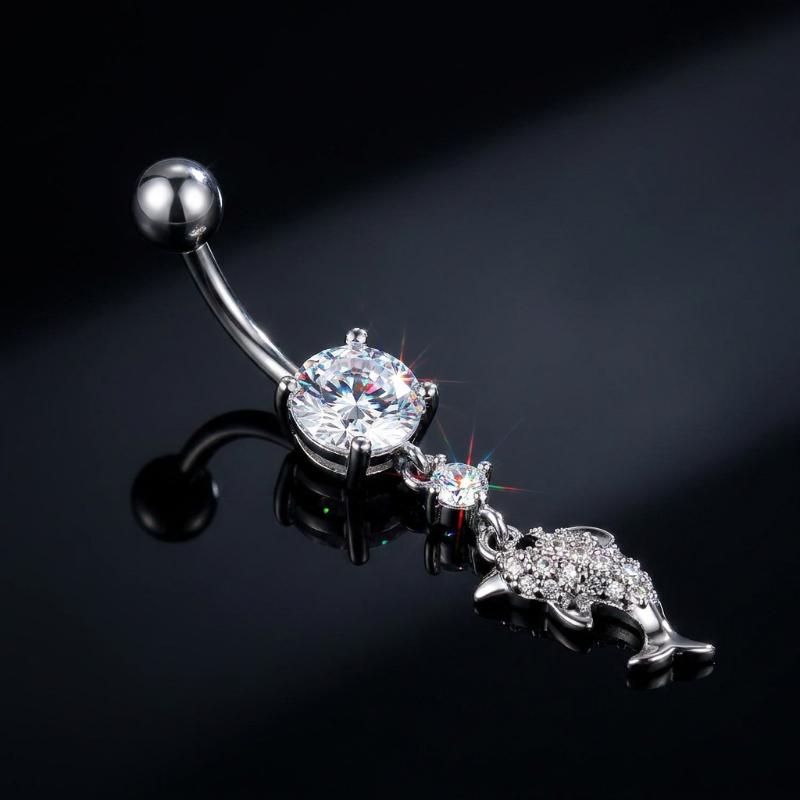 Mixed-Style Navel Piercing For Women Sexy Body Belly Piercings Rhinestone Butterfly Curved Belly Button Rings