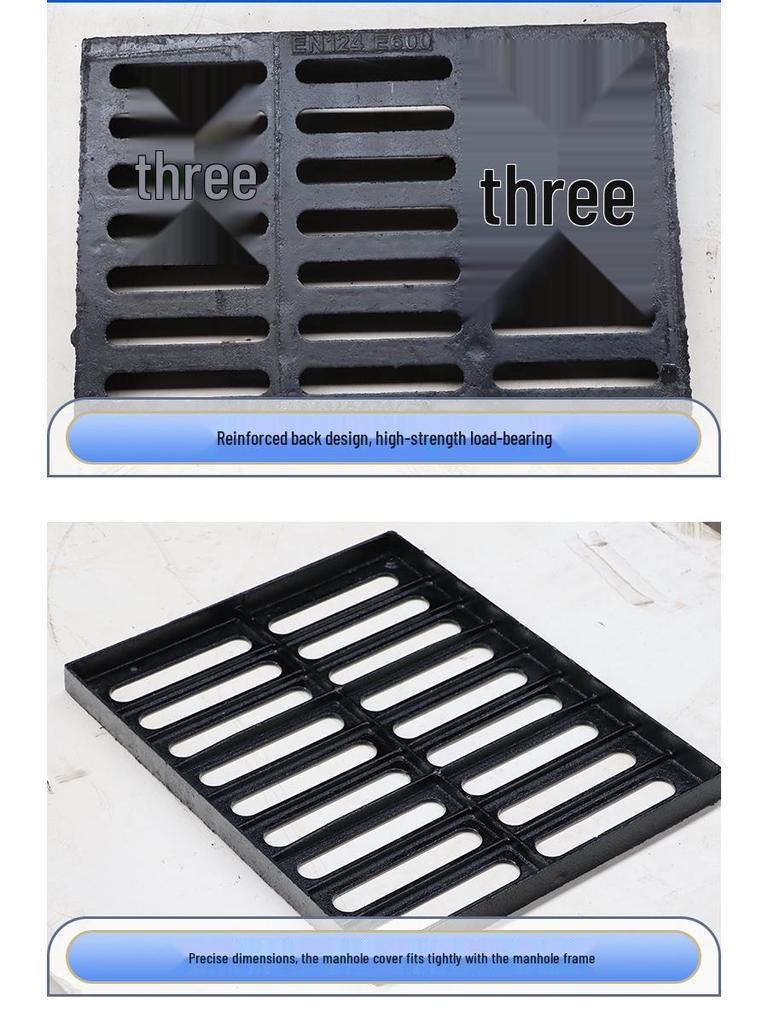 Ductile Iron Manhole & Sewer Drain Grating Cover 300x500mm