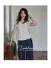 Xi Meng 2025 Summer Chic French Embroidered Petite Blouse