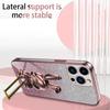 For iPhone 16 Pro Max Case Electroplating Glitter Rabbit PC+TPU Phone Cover with Kickstand