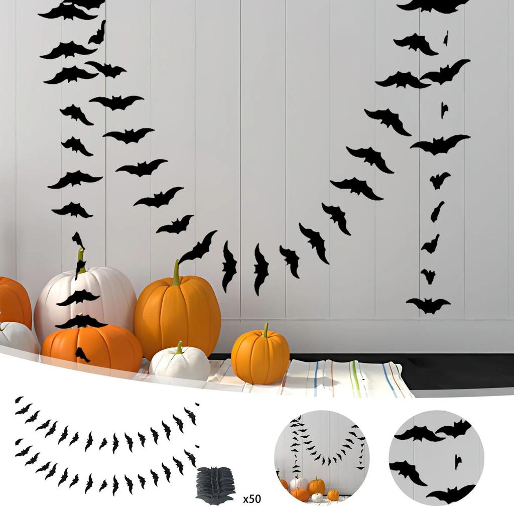 HalloweenBat Paper String Decorations, Halloween DecorationsGhost Festival Party Decorations, Golden OnionBatLatte Art