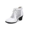 GKTINOO Rhinestones Gauze Sandals Summer New Mesh Boots Genuine Leather Women's Shoes Hollow Boots Large Size 40-42