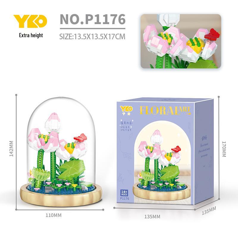 Ewiger Rosenstrauß Bausteine - Kompatibel mit Lego, Perfektes Geburtstagsgeschenk für Mädchen