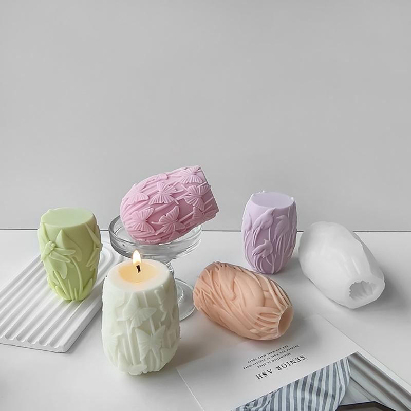 Forme unice de meșteșuguri pentru lumânări din silicon, în formă de cilindru, pentru fabricarea de săpun și lumânări parfumate