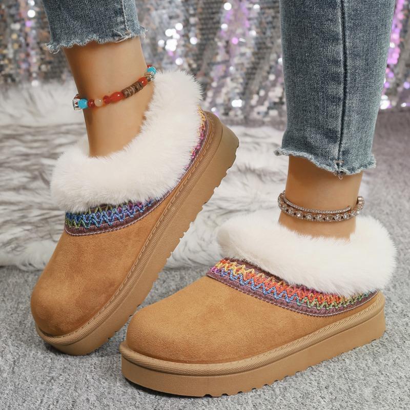 Autumn and winter new wool mouth foot cover low-top velvet cotton shoes women's cross-border large-size warm cloth thick-soled snow boots