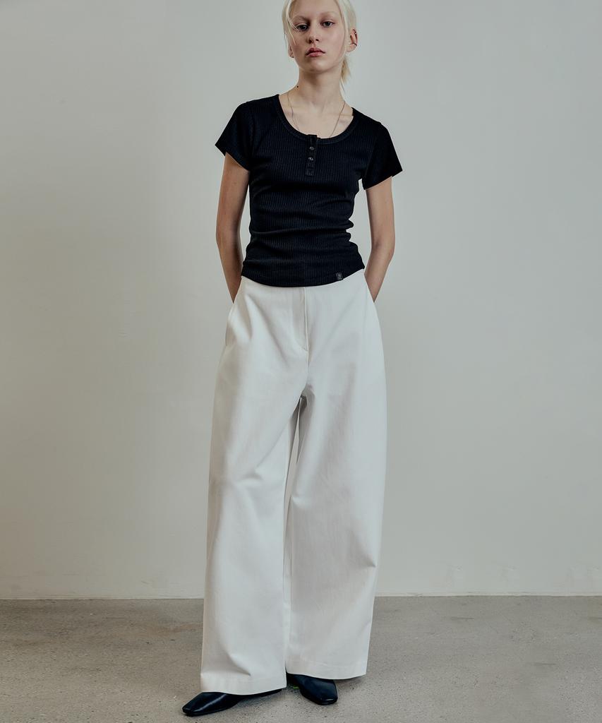 El Mood Woman Victor Wide Cotton Pants White