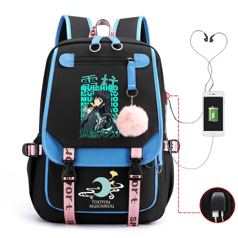 Demon Slayer Ghost Slayer Blade Peripheral Printing Trend Junior High School Students Large Capacity Student School Bag