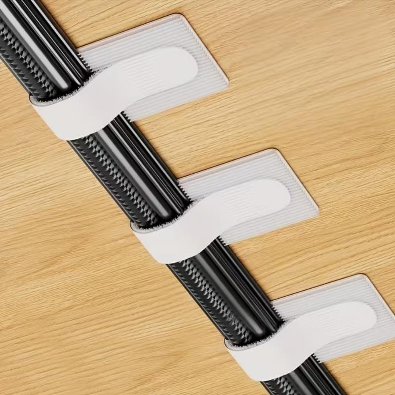 10pc Self-Adhesive Cable Clips Holders, Heavy-Duty Grey Cord Organizers with -Free Adhesive Strips